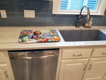 Load image into Gallery viewer, Decorating Easter Otterhound Dish Drying Mat