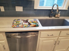 Load image into Gallery viewer, Decorating Easter Pit Bull Terrier Dish Drying Mat