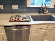 Load image into Gallery viewer, Decorating Easter Pit Bull Terrier Dish Drying Mat