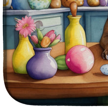 Load image into Gallery viewer, Decorating Easter Pit Bull Terrier Dish Drying Mat