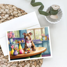 Load image into Gallery viewer, Decorating Easter Pit Bull Terrier Greeting Cards - Blank Note Cards – 8-Pack of Artist-Designed Cards with Envelopes