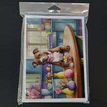 Load image into Gallery viewer, Decorating Easter Pit Bull Terrier Greeting Cards - Blank Note Cards – 8-Pack of Artist-Designed Cards with Envelopes