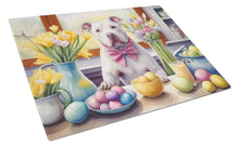 Load image into Gallery viewer, Decorating Easter Pit Bull Terrier Glass Cutting Boards – Durable, Decorative Kitchen Art