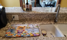 Load image into Gallery viewer, Decorating Easter Pomeranian Dish Drying Mat