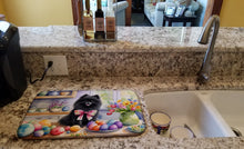 Load image into Gallery viewer, Decorating Easter Pomeranian Dish Drying Mat