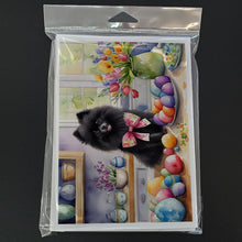 Load image into Gallery viewer, Decorating Easter Pomeranian Greeting Cards - Blank Note Cards – 8-Pack of Artist-Designed Cards with Envelopes
