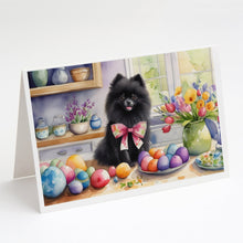 Load image into Gallery viewer, Decorating Easter Pomeranian Greeting Cards - Blank Note Cards – 8-Pack of Artist-Designed Cards with Envelopes