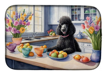 Load image into Gallery viewer, Decorating Easter Black Poodle Dish Drying Mat