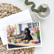 Load image into Gallery viewer, Decorating Easter Black Poodle Greeting Cards - Blank Note Cards – 8-Pack of Artist-Designed Cards with Envelopes