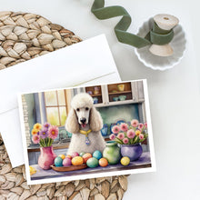Load image into Gallery viewer, Decorating Easter White Poodle Greeting Cards - Blank Note Cards – 8-Pack of Artist-Designed Cards with Envelopes