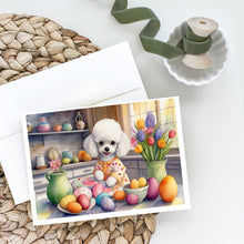 Load image into Gallery viewer, Decorating Easter White Poodle Greeting Cards - Blank Note Cards – 8-Pack of Artist-Designed Cards with Envelopes