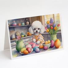 Load image into Gallery viewer, Decorating Easter White Poodle Greeting Cards - Blank Note Cards – 8-Pack of Artist-Designed Cards with Envelopes