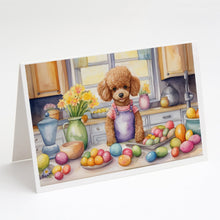 Load image into Gallery viewer, Decorating Easter Poodle Greeting Cards - Blank Note Cards – 8-Pack of Artist-Designed Cards with Envelopes