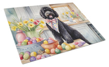 Load image into Gallery viewer, Decorating Easter Portuguese Water Dog Glass Cutting Boards – Durable, Decorative Kitchen Art