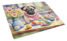 Load image into Gallery viewer, Decorating Easter Pug Glass Cutting Boards – Durable, Decorative Kitchen Art