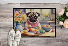 Load image into Gallery viewer, Decorating Easter Pug Doormat - 18X27 Indoor / Outdoor Rug | Made in USA