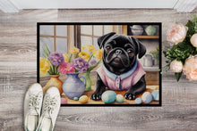 Load image into Gallery viewer, Decorating Easter Pug Doormat - 18X27 Indoor / Outdoor Rug | Made in USA