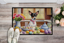 Load image into Gallery viewer, Decorating Easter Rat Terrier Doormat-24x36 Indoor / Outdoor Rug | Made in USA