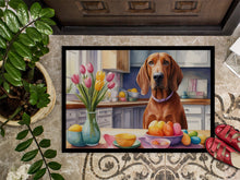 Load image into Gallery viewer, Decorating Easter Redbone Coonhound Doormat