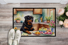 Load image into Gallery viewer, Decorating Easter Rottweiler Doormat-24x36 Indoor / Outdoor Rug | Made in USA