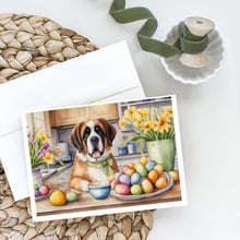 Load image into Gallery viewer, Decorating Easter Saint Bernard Greeting Cards - Blank Note Cards – 8-Pack of Artist-Designed Cards with Envelopes