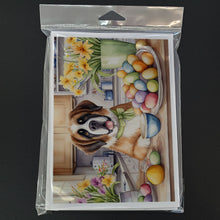Load image into Gallery viewer, Decorating Easter Saint Bernard Greeting Cards - Blank Note Cards – 8-Pack of Artist-Designed Cards with Envelopes