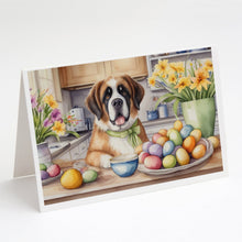 Load image into Gallery viewer, Decorating Easter Saint Bernard Greeting Cards - Blank Note Cards – 8-Pack of Artist-Designed Cards with Envelopes