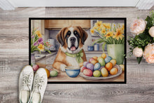 Load image into Gallery viewer, Decorating Easter Saint Bernard Doormat-24x36 Indoor / Outdoor Rug | Made in USA
