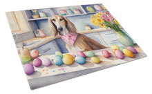 Load image into Gallery viewer, Decorating Easter Saluki Glass Cutting Boards – Durable, Decorative Kitchen Art