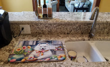 Load image into Gallery viewer, Decorating Easter Samoyed Dish Drying Mat