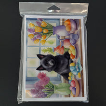Load image into Gallery viewer, Decorating Easter Schipperke Greeting Cards - Blank Note Cards – 8-Pack of Artist-Designed Cards with Envelopes