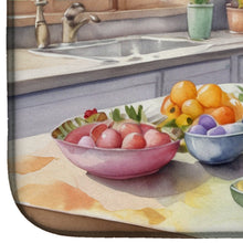 Load image into Gallery viewer, Decorating Easter Scottish Deerhound Dish Drying Mat