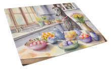 Load image into Gallery viewer, Decorating Easter Scottish Deerhound Glass Cutting Boards – Durable, Decorative Kitchen Art