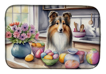 Load image into Gallery viewer, Decorating Easter Sheltie Dish Drying Mat