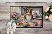 Load image into Gallery viewer, Decorating Easter Sheltie Doormat