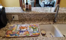 Load image into Gallery viewer, Decorating Easter Shiba Inu Dish Drying Mat