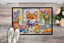 Load image into Gallery viewer, Decorating Easter Shiba Inu Doormat-24x36 Indoor / Outdoor Rug | Made in USA