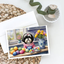 Load image into Gallery viewer, Decorating Easter Shih Tzu Greeting Cards - Blank Note Cards – 8-Pack of Artist-Designed Cards with Envelopes