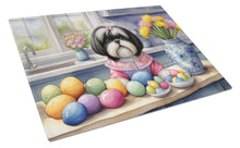 Load image into Gallery viewer, Decorating Easter Shih Tzu Glass Cutting Boards – Durable, Decorative Kitchen Art