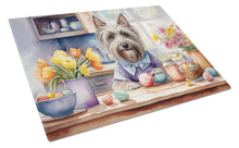 Load image into Gallery viewer, Decorating Easter Skye Terrier Glass Cutting Boards – Durable, Decorative Kitchen Art