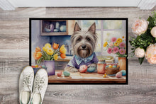Load image into Gallery viewer, Decorating Easter Skye Terrier Doormat