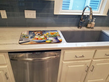 Load image into Gallery viewer, Decorating Easter Staffordshire Bull Terrier Dish Drying Mat