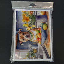 Load image into Gallery viewer, Decorating Easter Staffordshire Bull Terrier Greeting Cards - Blank Note Cards – 8-Pack of Artist-Designed Cards with Envelopes