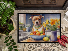 Load image into Gallery viewer, Decorating Easter Staffordshire Bull Terrier Doormat-24x36 Indoor / Outdoor Rug | Made in USA