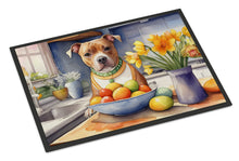 Load image into Gallery viewer, Decorating Easter Staffordshire Bull Terrier Doormat-24x36 Indoor / Outdoor Rug | Made in USA