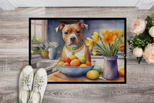 Load image into Gallery viewer, Decorating Easter Staffordshire Bull Terrier Doormat - 18X27 Indoor / Outdoor Rug | Made in USA
