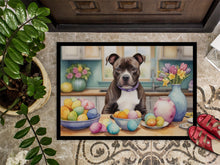 Load image into Gallery viewer, Decorating Easter Staffordshire Bull Terrier Doormat-24x36 Indoor / Outdoor Rug | Made in USA