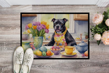 Load image into Gallery viewer, Decorating Easter Staffordshire Bull Terrier Doormat-24x36 Indoor / Outdoor Rug | Made in USA