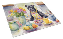 Load image into Gallery viewer, Decorating Easter Staffordshire Bull Terrier Glass Cutting Boards – Durable, Decorative Kitchen Art