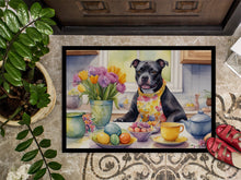 Load image into Gallery viewer, Decorating Easter Staffordshire Bull Terrier Doormat - 18X27 Indoor / Outdoor Rug | Made in USA
